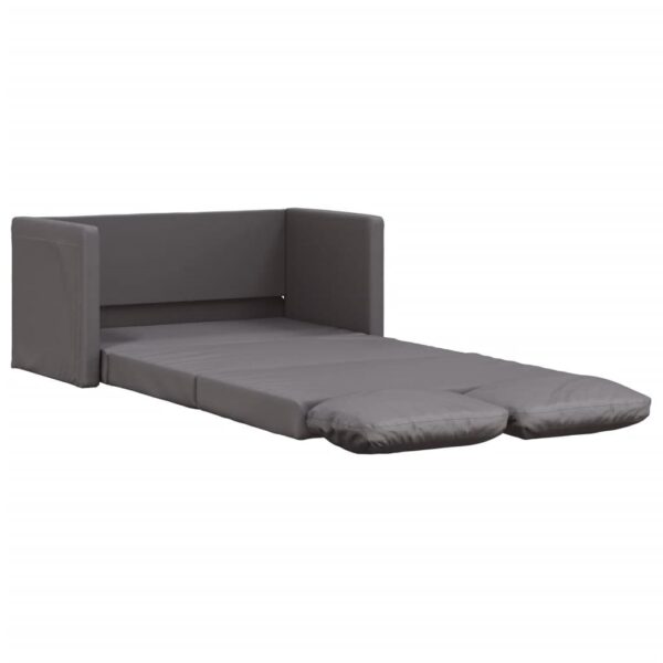 vidaXL Sofá cama de suelo 2 en 1 cuero sintético gris 112x174x55 cm